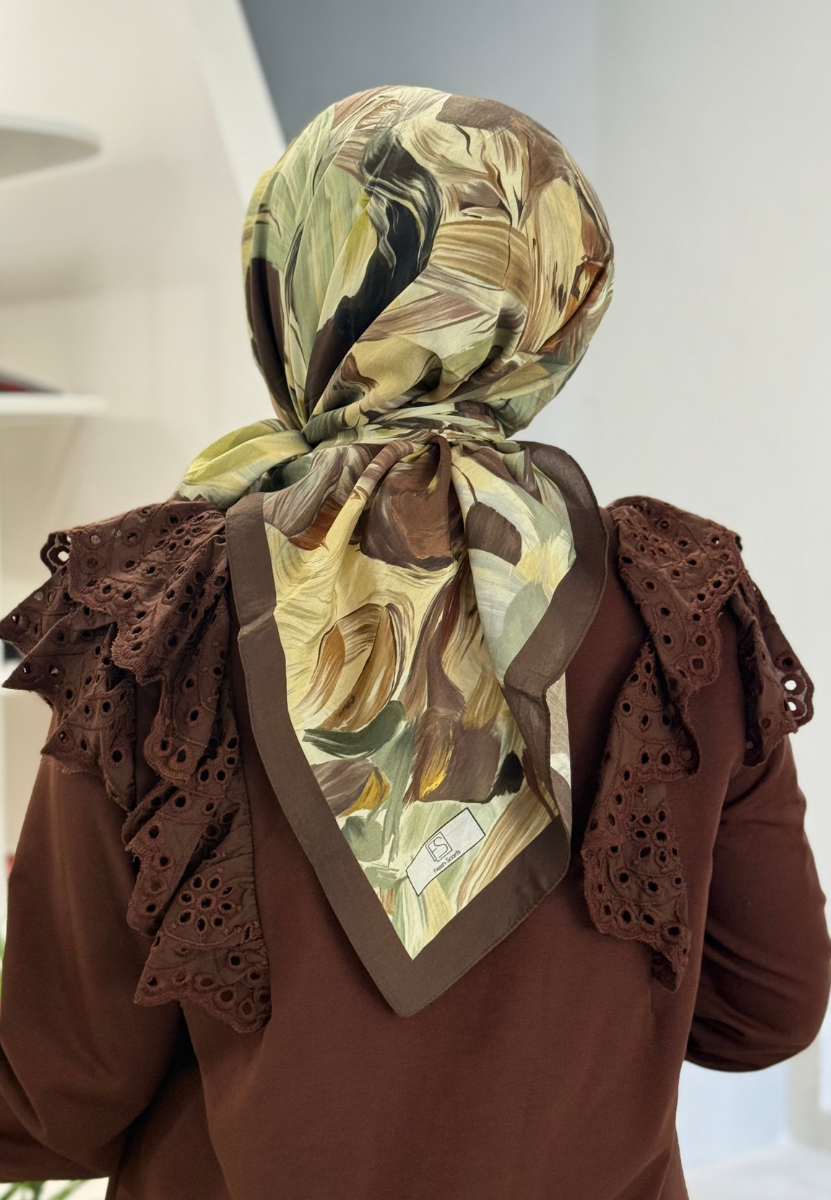 Vanılla Blossom Ç.Kahve Viscon Eşarp