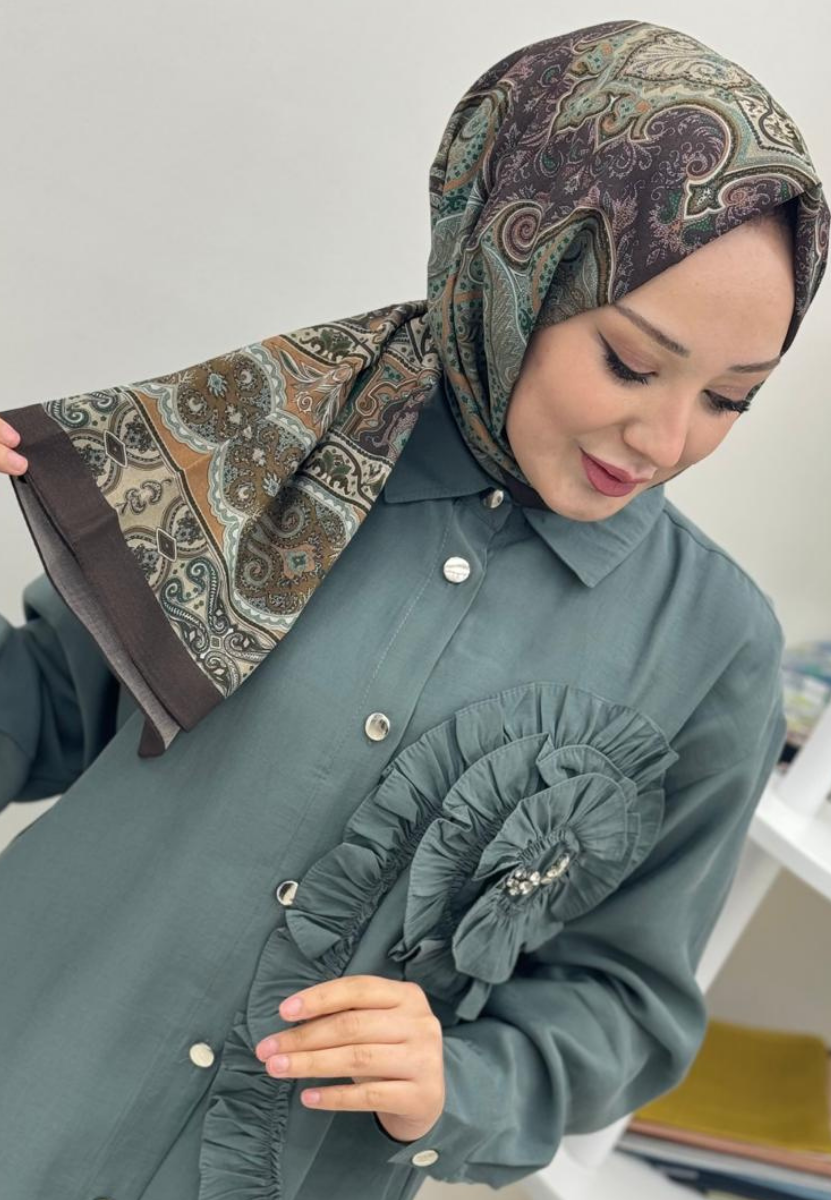 Vera Desen Kahve Şal