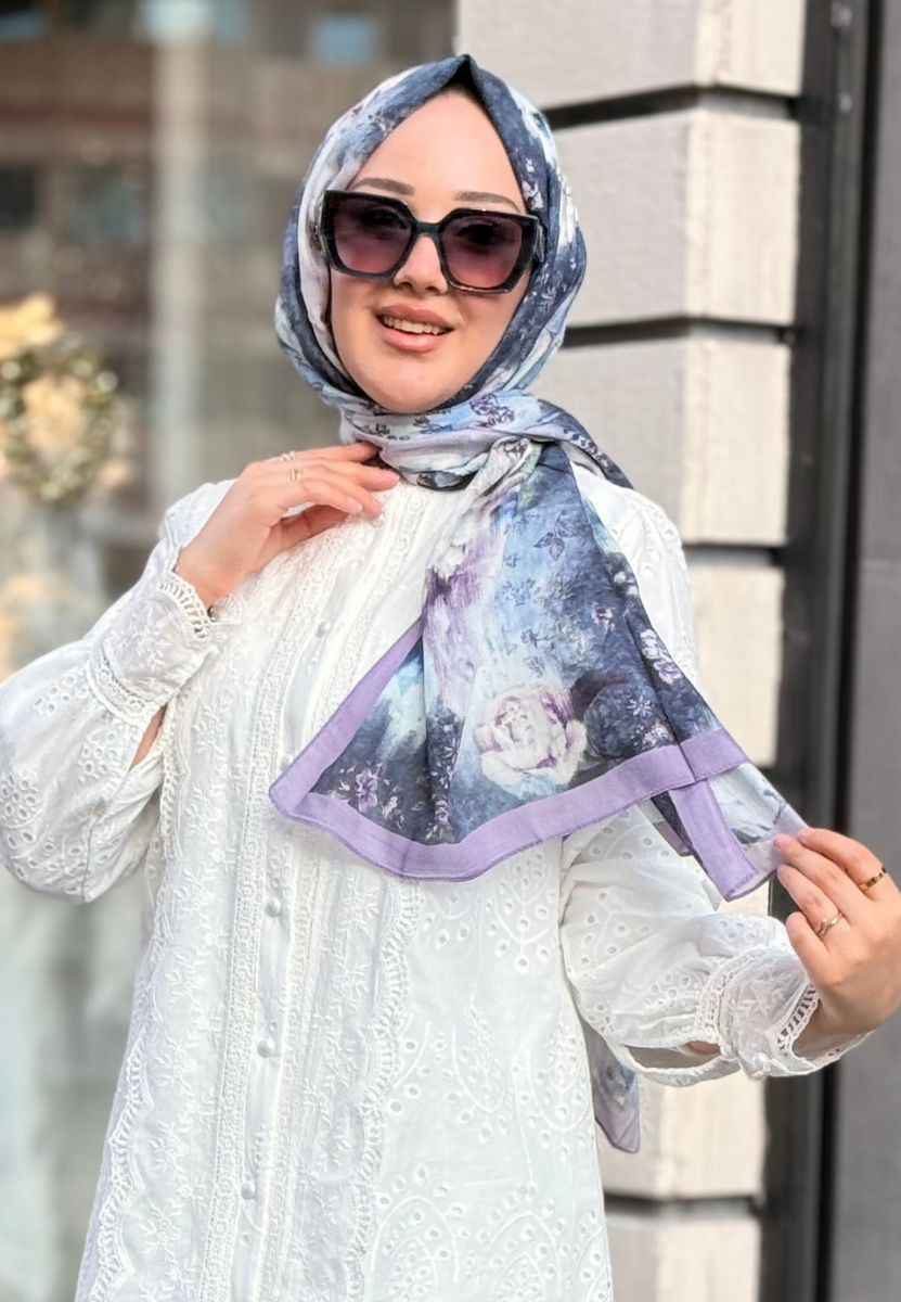 Vıntage Rose Lavanta Rami Şal