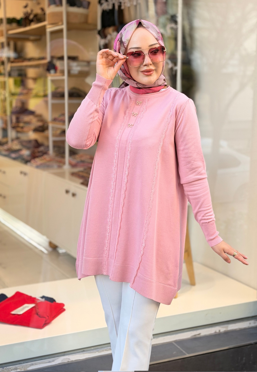 Viola Pembe Triko Kazak 