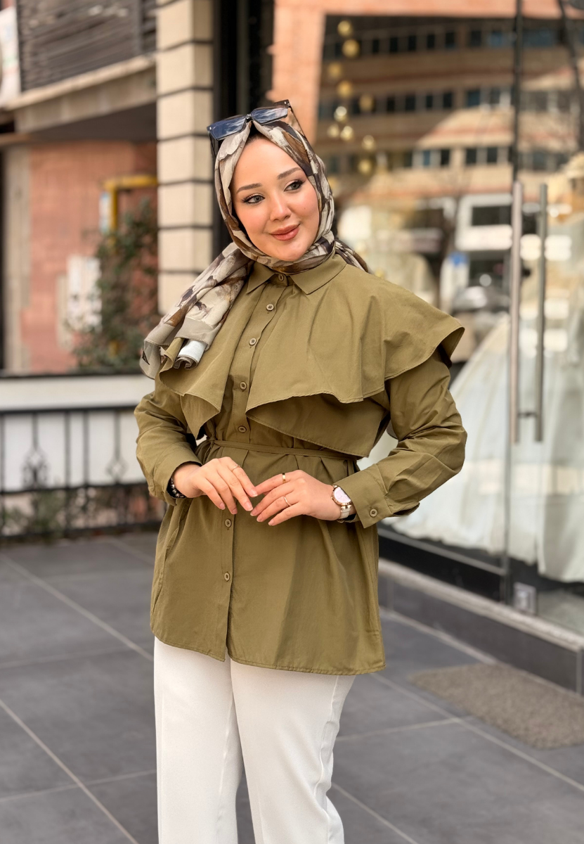 Yağ Yeşili Meltem Gömlek