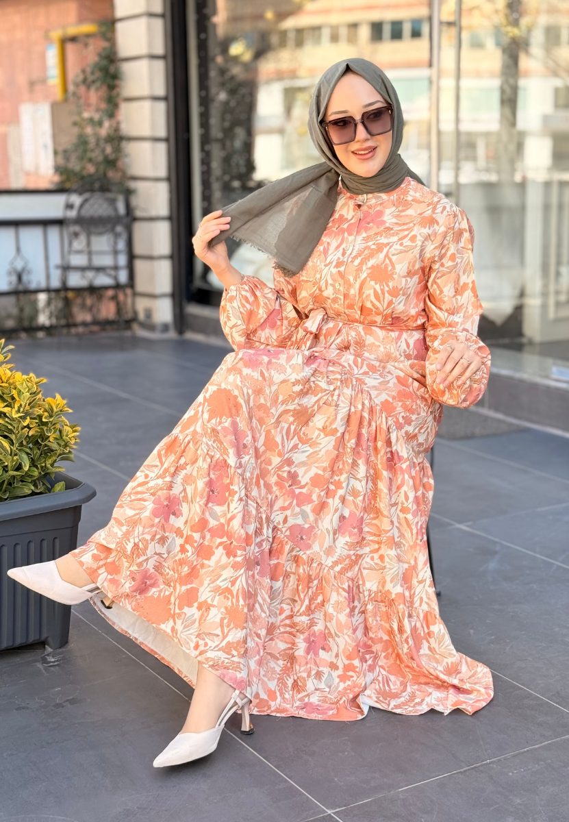 Yaz Krep Elbise 2660