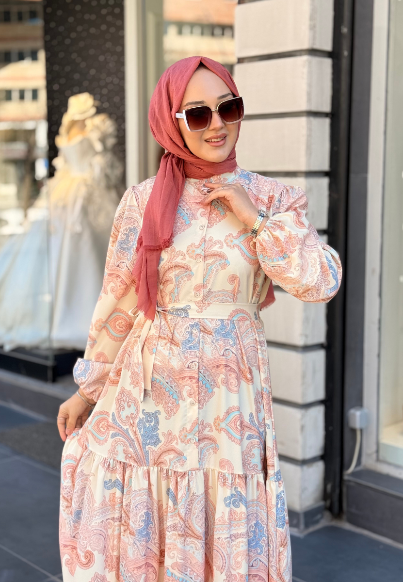 Yaz Krep Elbise 2665