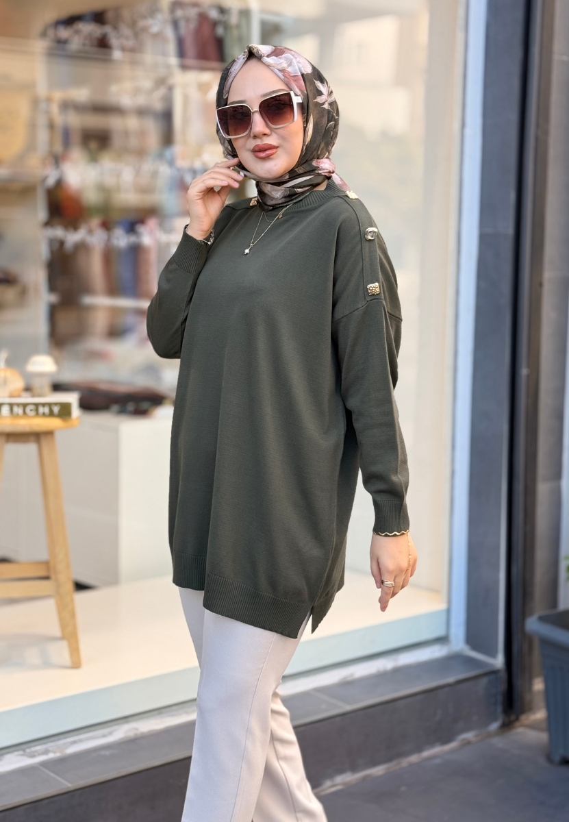 Yeşil Milano Triko Tunik
