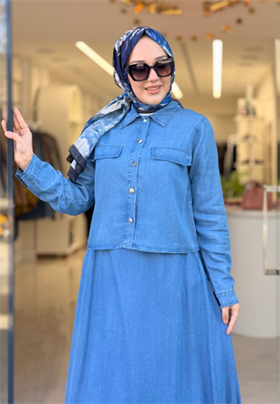 Açık Mavi Tensel Etekli Takım