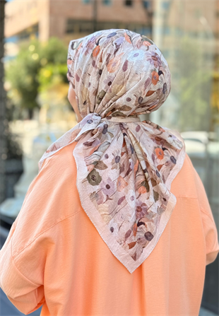 Bej Floren Soft Eşarp