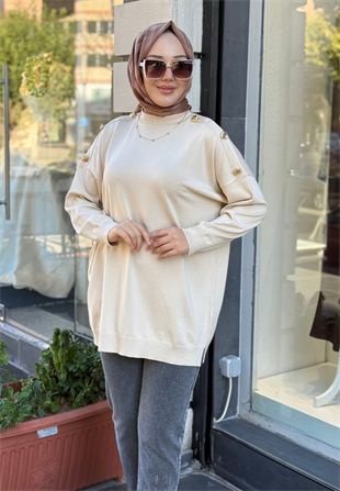 Bej Milano Triko Tunik