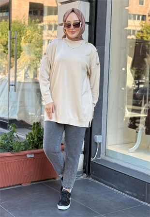 Bej Milano Triko Tunik