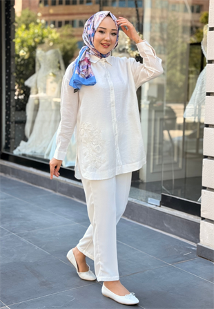 Beyaz İsra Gömlek