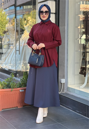 Bordo Shine Gömlek