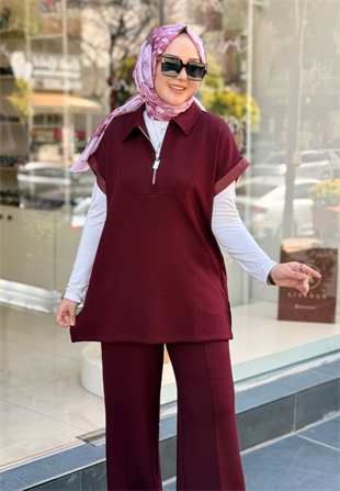 Bordo Yelekli Takım