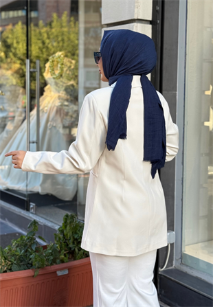 Ekru Hoops Blazer Ceket
