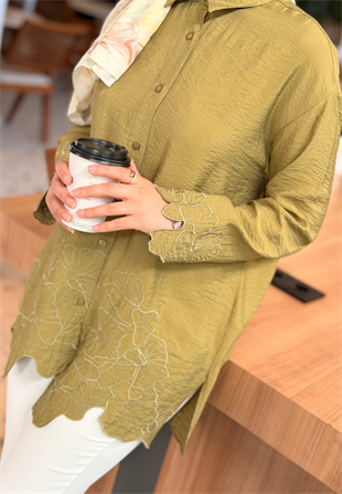 Elif Yağ Yeşili Gömlek
