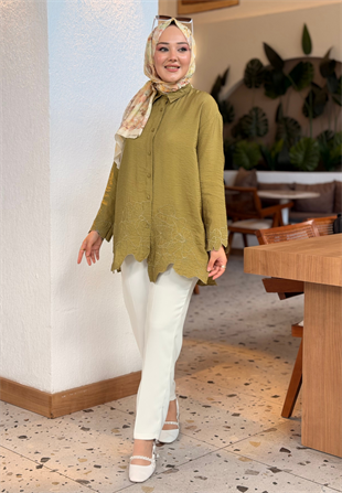 Elif Yağ Yeşili Gömlek