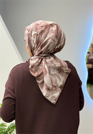 Kahve Organik Pamuk Eşarp 