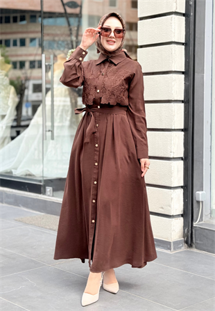 Kahverengi Eliza Elbise