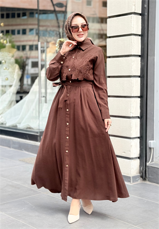 Kahverengi Eliza Elbise