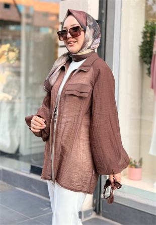 Kahverengi Tulle Ceket