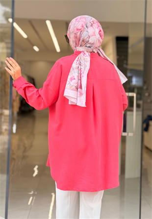 Koyu Pembe Damla Gömlek