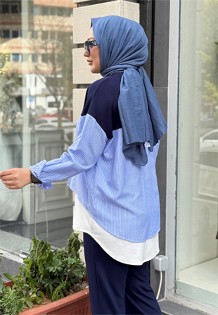 Lacivert Çift Garni Takım