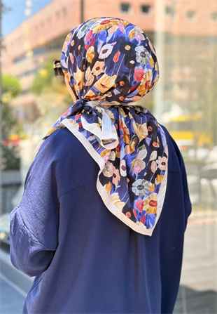 Lacivert Floren Soft Eşarp