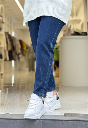 Lacivert Taşlı Denim 