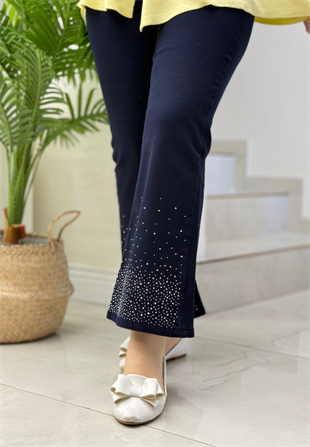 Lacivert Taşlı İspanyol Denim