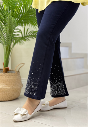 Lacivert Taşlı İspanyol Denim