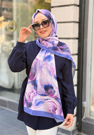 Lila Tulipa Pamuk Şal