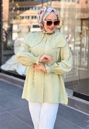 Manolya Uçuk Yeşil Gömlek