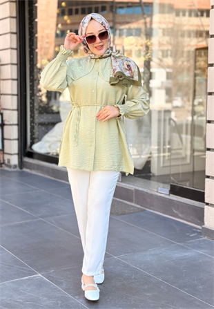Manolya Uçuk Yeşil Gömlek