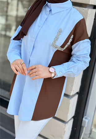 Mavi Color Poplin Gömlek