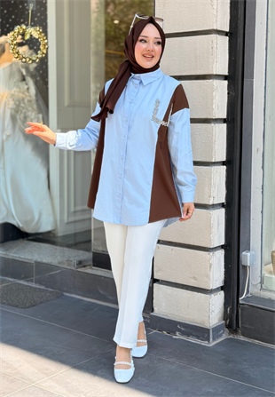 Mavi Color Poplin Gömlek