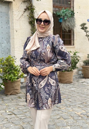 Monika Lacivert Gömlek