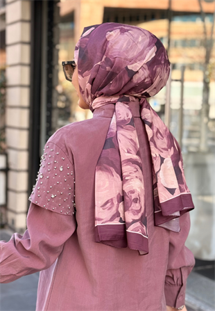Mürdüm Batik Desen Şal