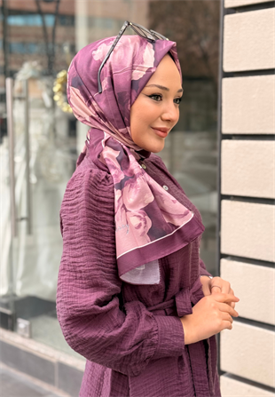 Mürdüm Batik Desen Şal