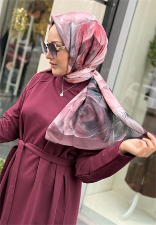 Bordo Rose Pamuk Şal