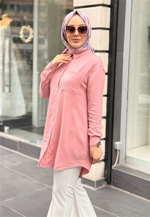Pembe Clean Tensel Gömlek
