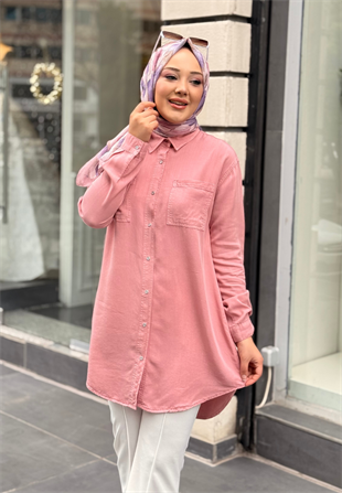Pembe Clean Tensel Gömlek