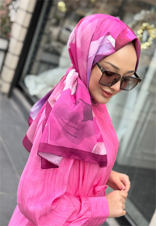 Pembe Flora Şal