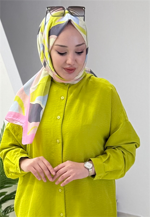 Pembe Lilyum Desenli Pamuk Şal