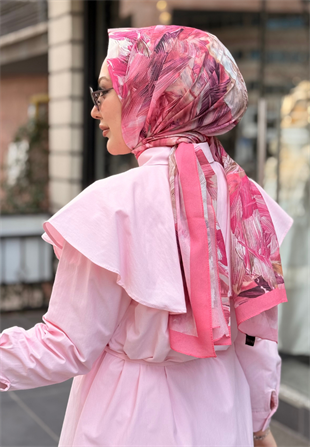 Pembe Native Desen Şal