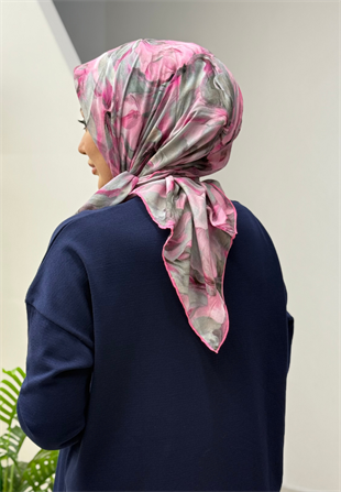 Pembe Organik Pamuk Eşarp 