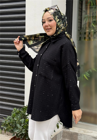 Rengin Siyah Tüvit Gömlek