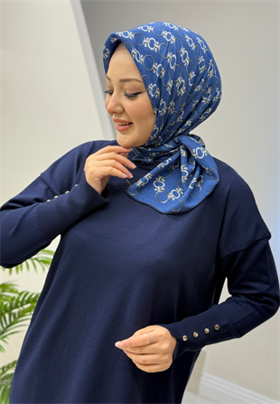 Saks Zincir Desen Eşarp 