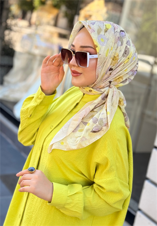 Sarı Floren Soft Eşarp