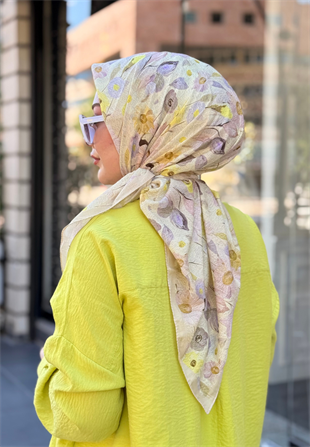 Sarı Floren Soft Eşarp