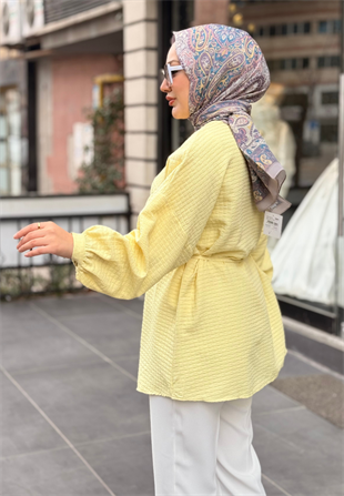 Sarı Gofre Gömlek