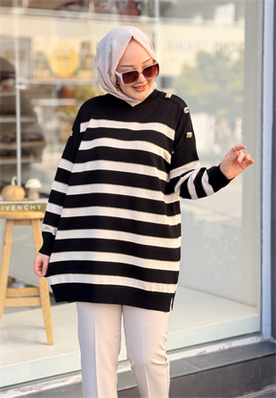 Siyah Paris Triko Tunik