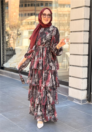 Siyah Şifon Elbise